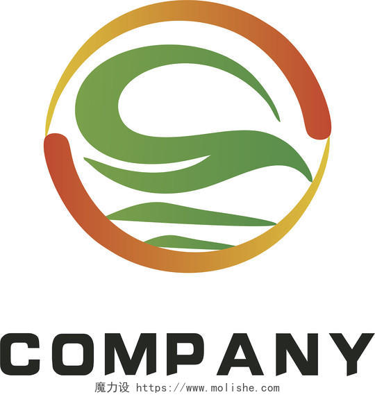 农业logo农田logo圆形logo黄色绿色logo